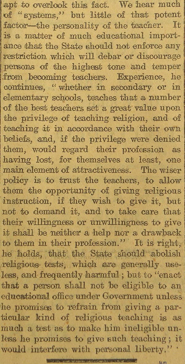 The Personality of the Teacher 1907.