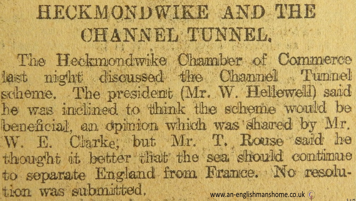Channel Tunnel. 1907