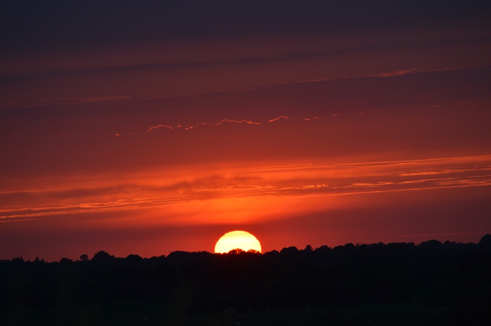 The Sun goes down in Gorron 2014.