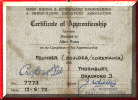Certificate of Apprenticeship.