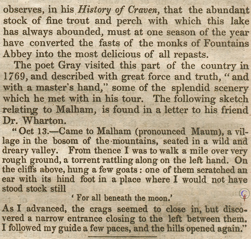 Malham Cove, Yorkshire. 1820 .