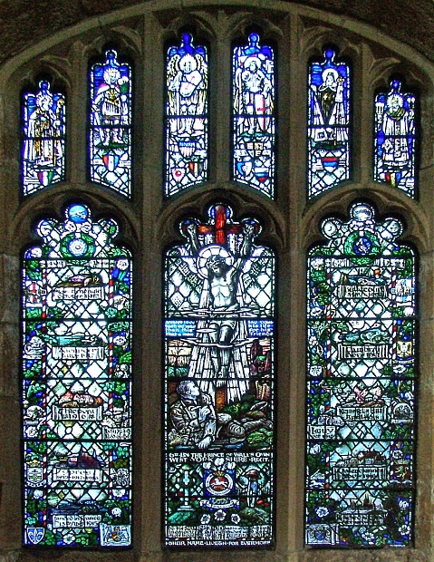 Stained glass window.
